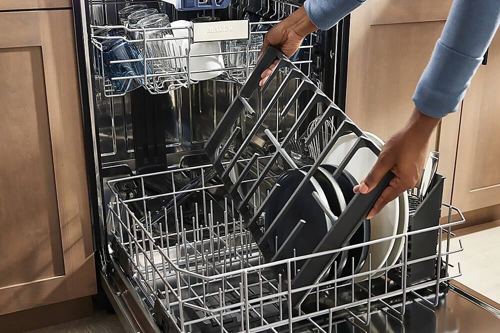 Alt View 15. Maytag - Top Control Built-In Dishwasher with Stainless Steel Tub, Dual Power Filtration, 3rd Rack, 47dBA - Stainless Steel.