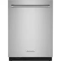 KitchenAid - 24" Top Control Built-In Tub Dishwasher with 3rd Rack, FreeFlex and LED Interior Lighting, 44 dBA - Stainless Steel - Front_Zoom