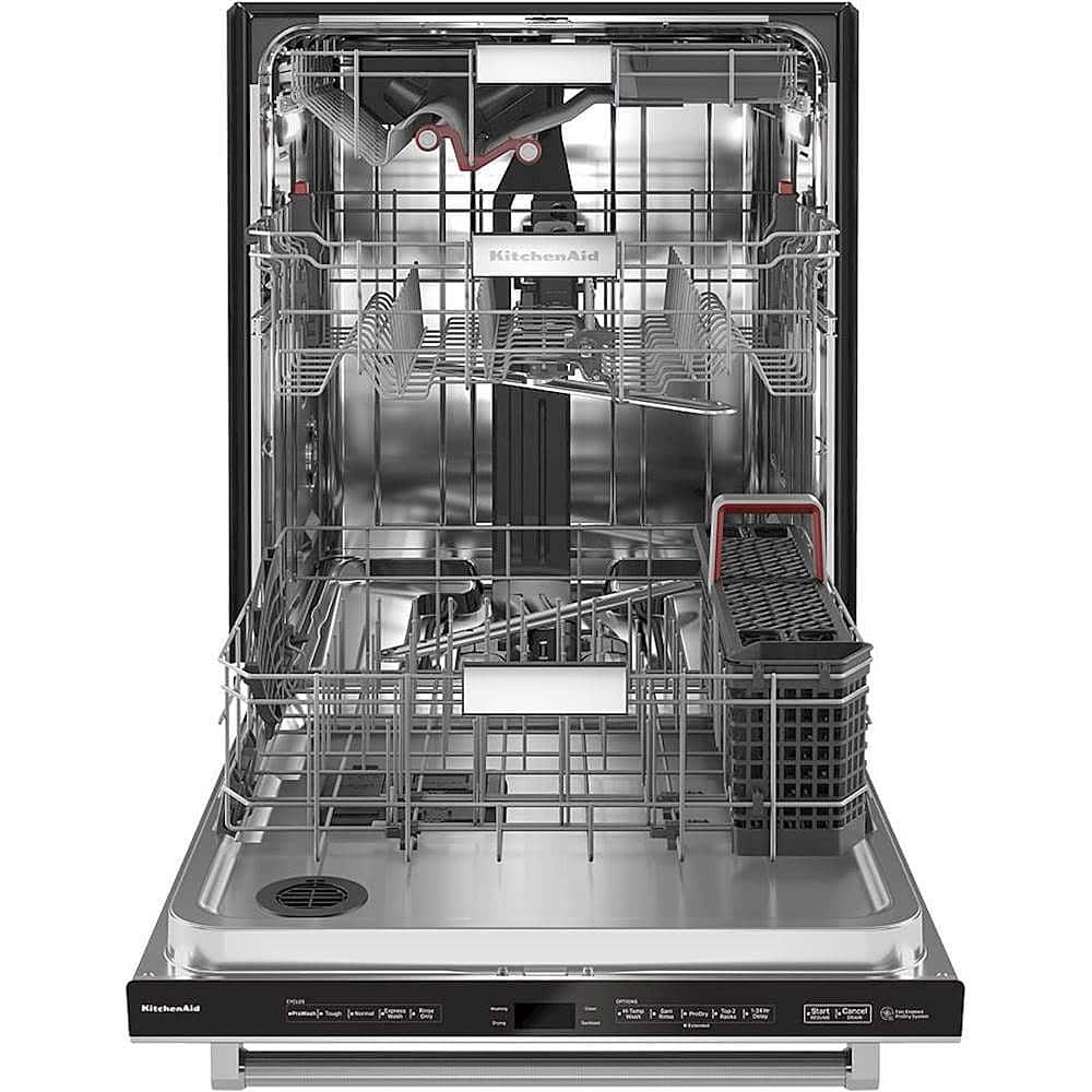 Alt View 12. KitchenAid - 24" Top Control Built-In Dishwasher with Stainless Steel Tub, FreeFlex and LED Interior Lighting, 3rd Rack, 44dBA - Stainless Steel.