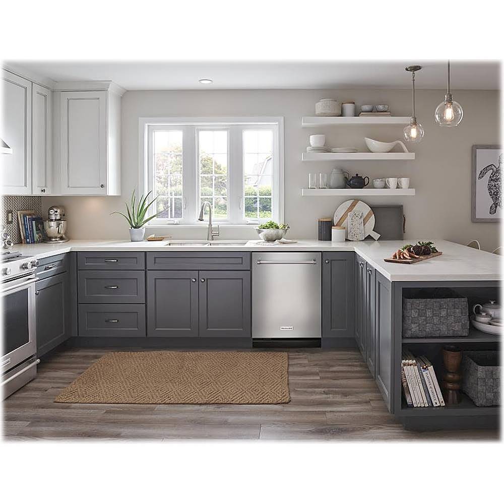 Alt View 19. KitchenAid - 24" Top Control Built-In Dishwasher with Stainless Steel Tub, FreeFlex and LED Interior Lighting, 3rd Rack, 44dBA - Stainless Steel.