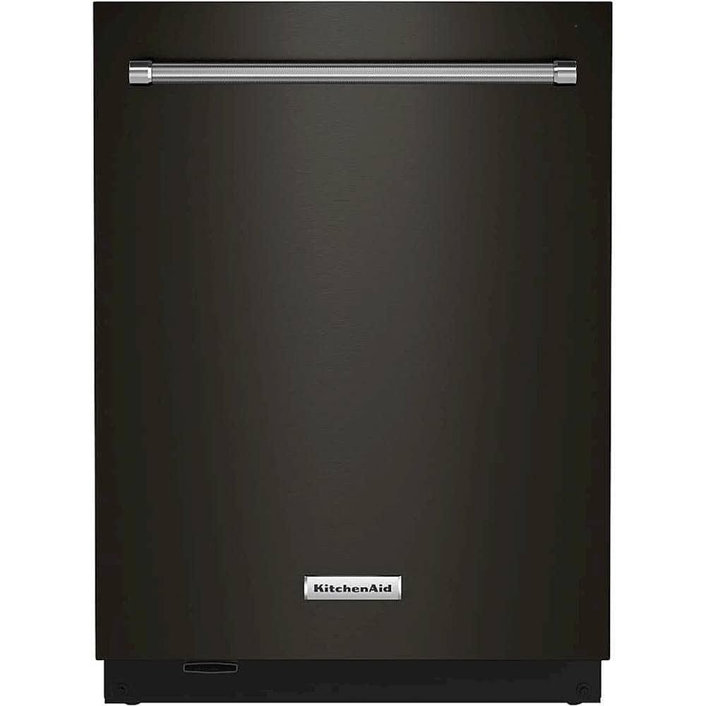 Front. KitchenAid - Top Control Built-In Dishwasher with Stainless Steel Tub, FreeFlex 3rd Rack, 44dBA - Black Stainless With PrintShield Finish.