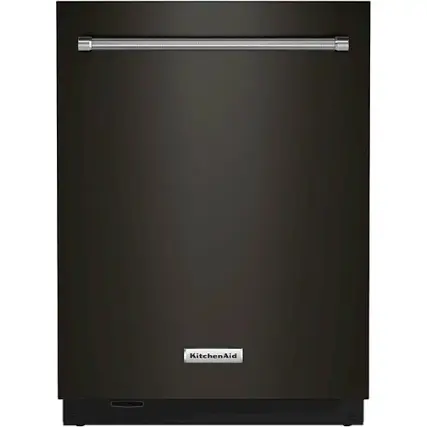Front. KitchenAid - Top Control Built-In Dishwasher with Stainless Steel Tub, FreeFlex 3rd Rack, 44dBA - Black Stainless With PrintShield Finish.
