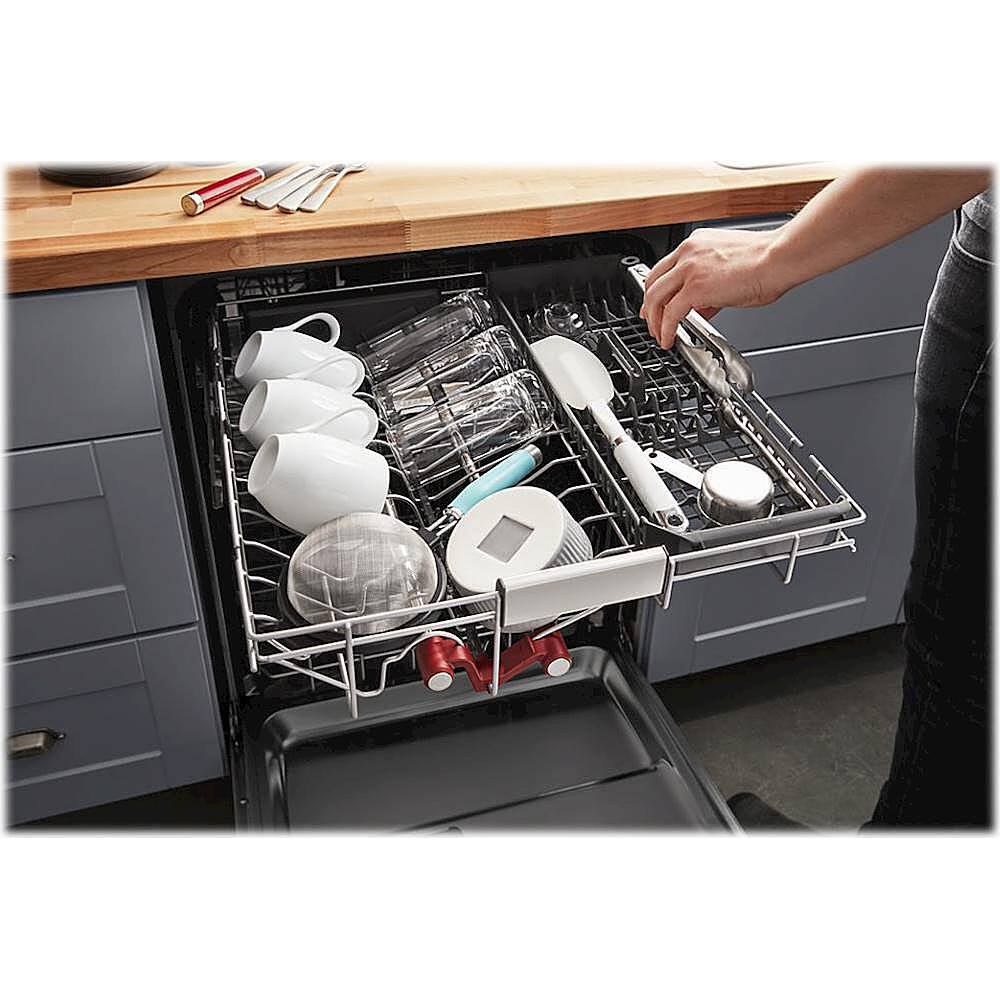 Alt View 18. KitchenAid - Top Control Built-In Dishwasher with Stainless Steel Tub, FreeFlex 3rd Rack, 44dBA - Black Stainless With PrintShield Finish.