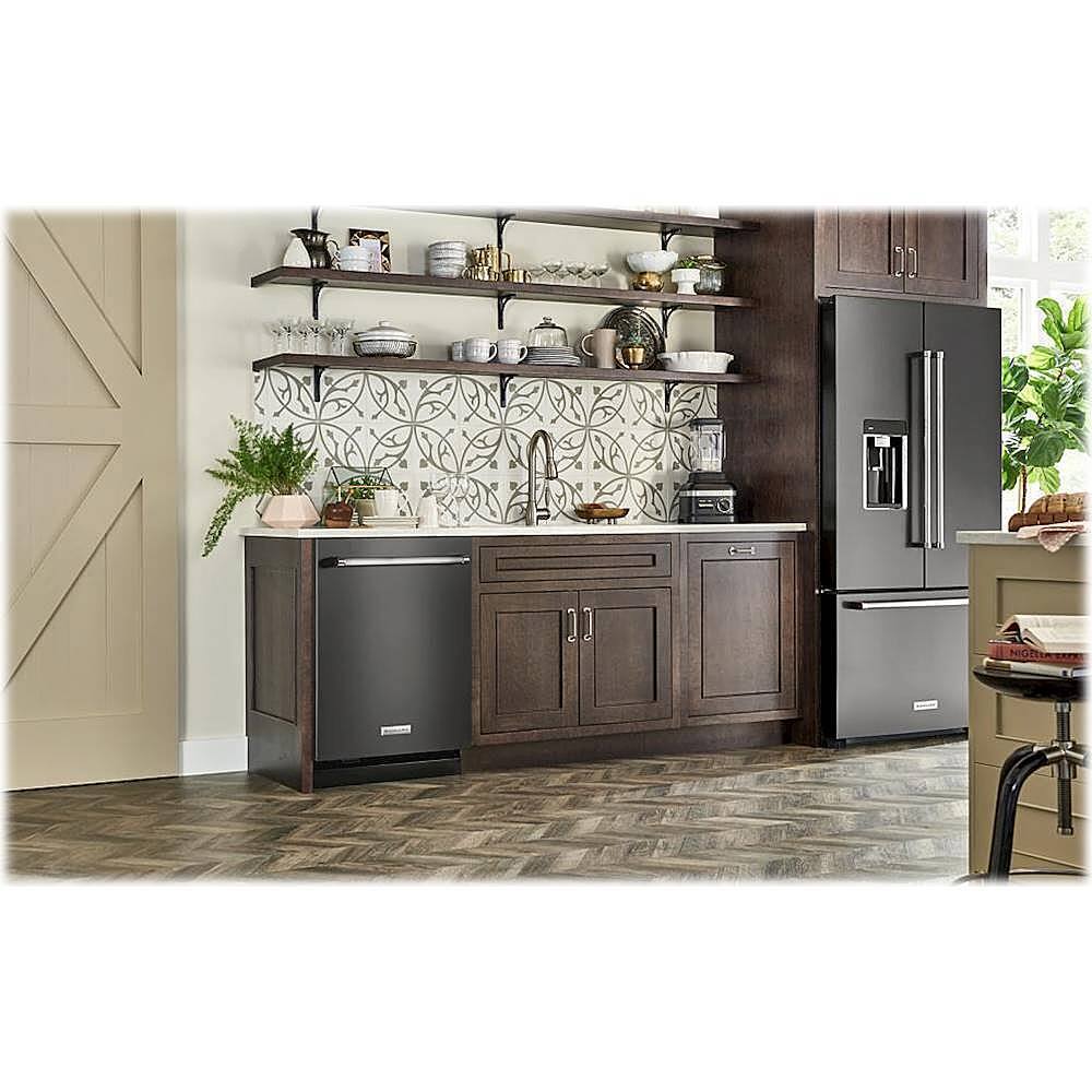 Alt View 19. KitchenAid - Top Control Built-In Dishwasher with Stainless Steel Tub, FreeFlex 3rd Rack, 44dBA - Black Stainless With PrintShield Finish.