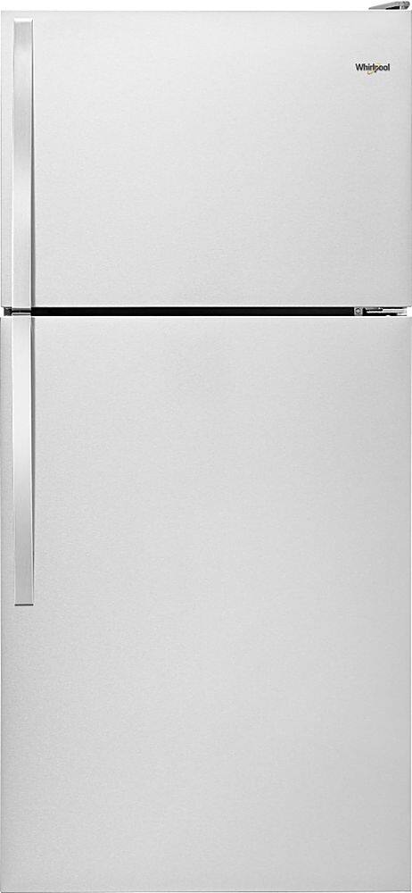 Front. Whirlpool - 18.3 Cu. Ft. Top-Freezer Refrigerator - Stainless steel.