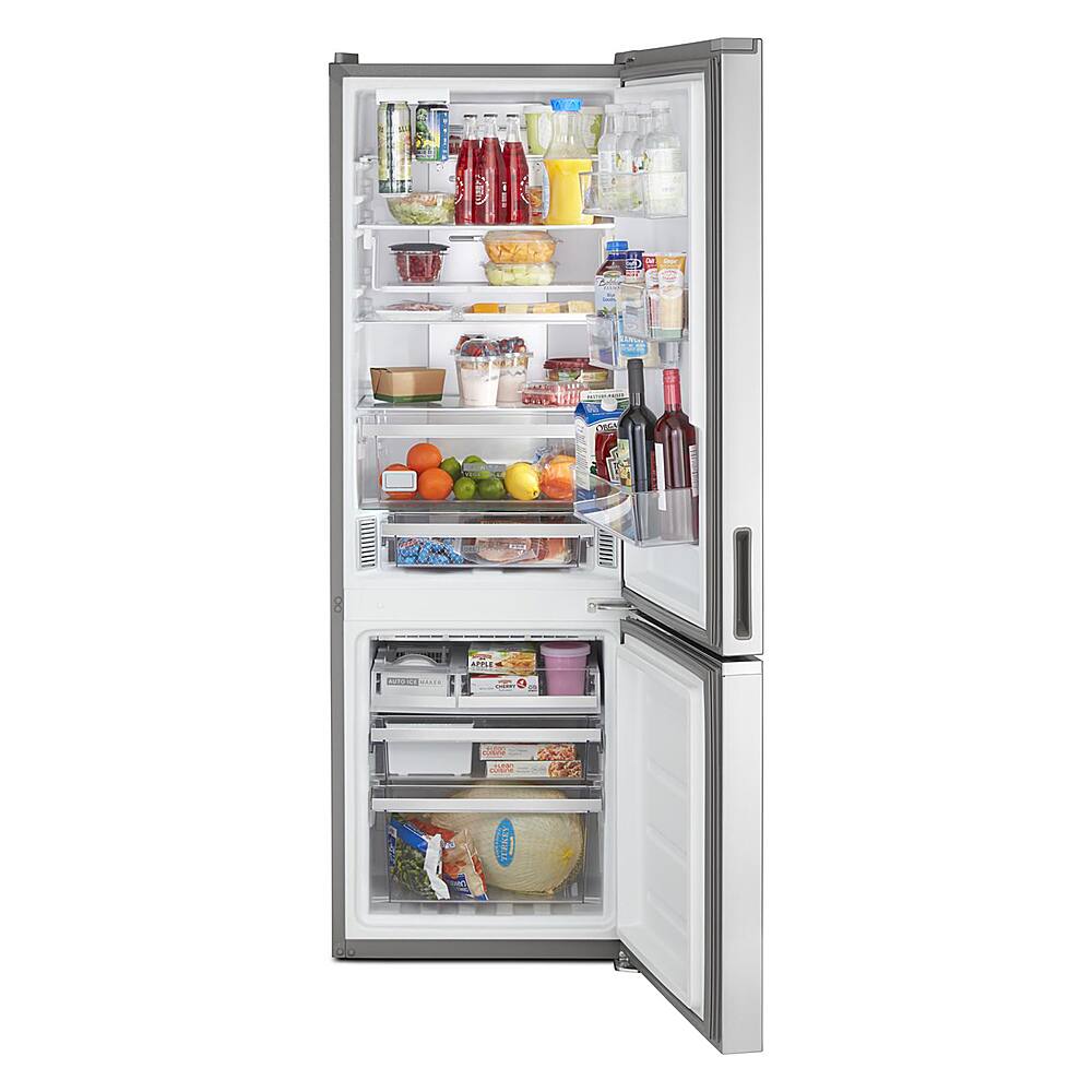 Left. Whirlpool - 12.7 Cu. Ft. Bottom-Freezer Counter-Depth Refrigerator - Fingerprint Resistant Stainless Steel.