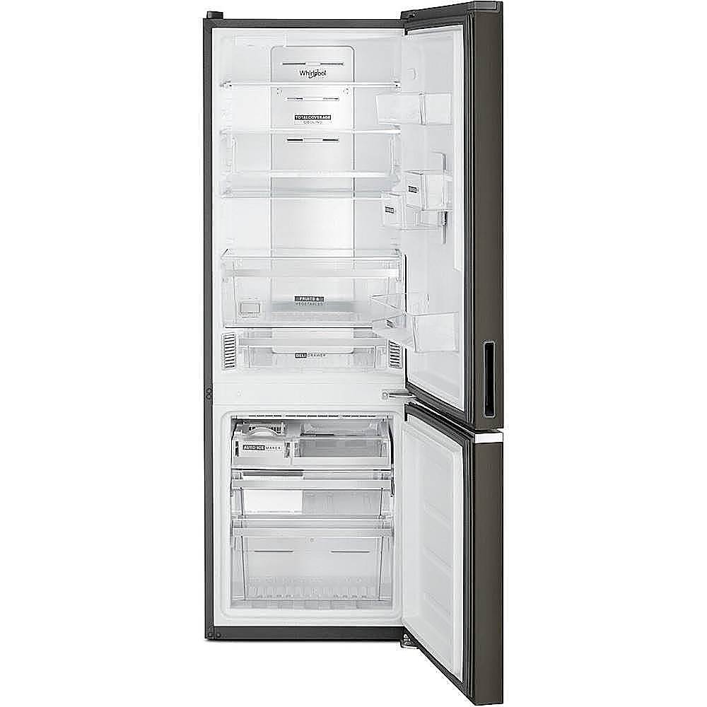 Alt View 2. Whirlpool - 12.7 Cu. Ft. Bottom-Freezer Counter-Depth Refrigerator - Fingerprint Resistant Black Stainless.