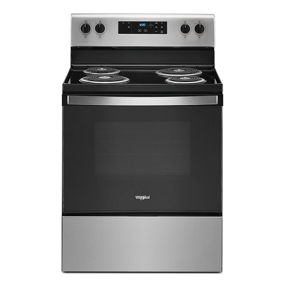 Whirlpool - 4.8 Cu. Ft. Freestanding Electric Range with Keep Warm Setting - Stainless Steel - Front_Zoom