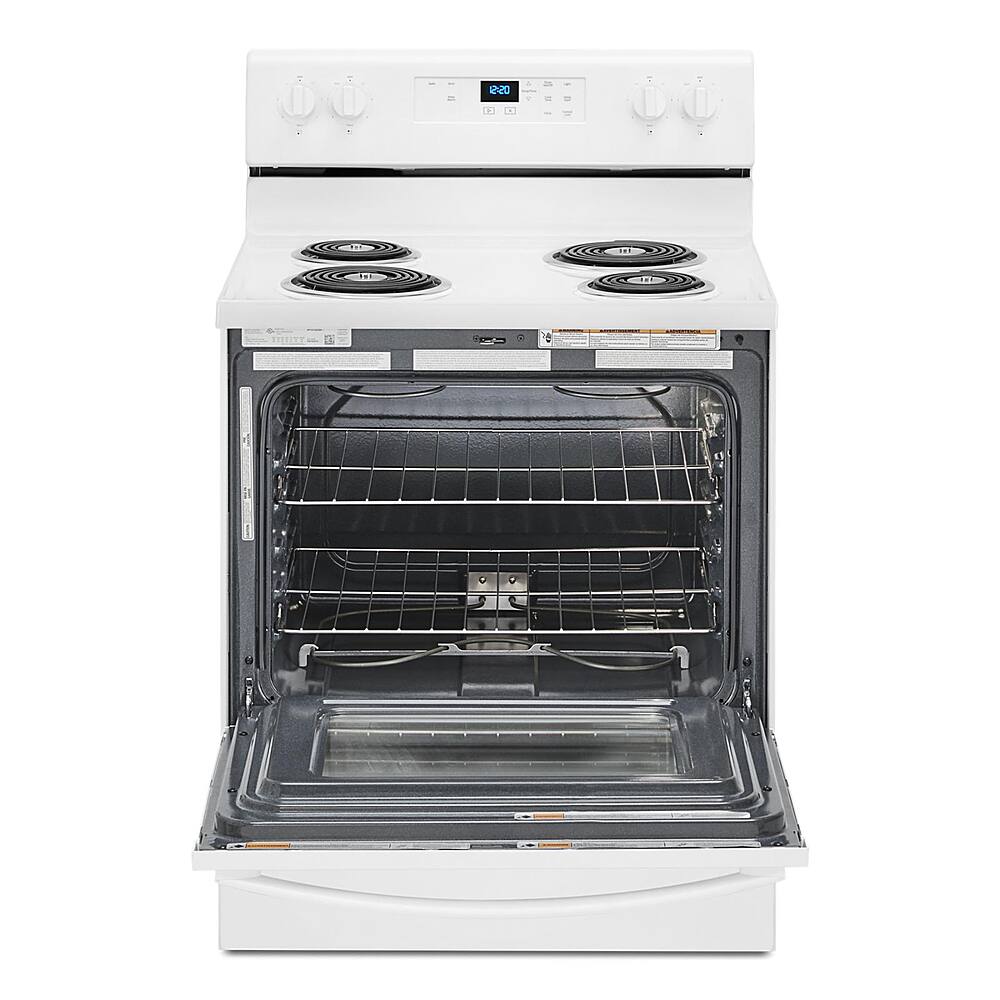 Angle. Whirlpool - 4.8 Cu. Ft. Freestanding Electric Range with Keep Warm Setting - White.