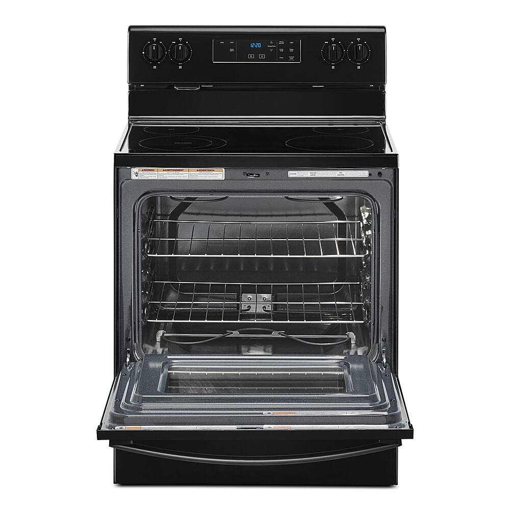 Angle. Whirlpool - 5.3 Cu. Ft. Freestanding Electric Range with Keep Warm Setting - Black.