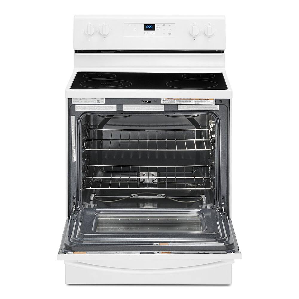Angle. Whirlpool - 5.3 Cu. Ft. Freestanding Electric Range with Keep Warm Setting - White.
