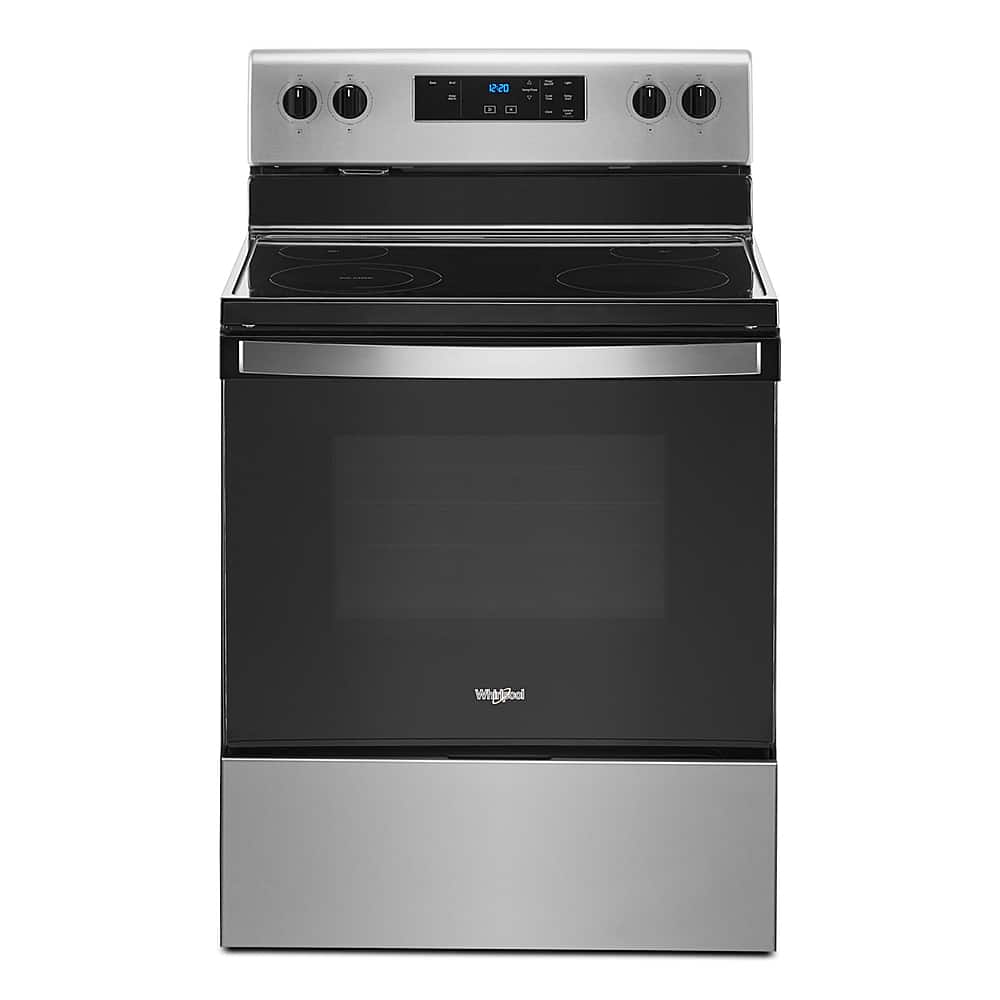 Whirlpool - 5.3 Cu. Ft. Freestanding Electric Range with Keep Warm Setting - Stainless Steel - Front_Zoom
