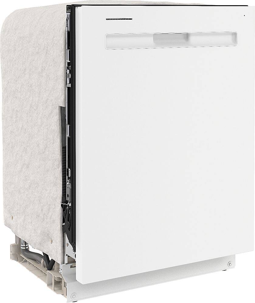 Angle. Maytag - Top Control Built-In Dishwasher with Stainless Steel Tub, Dual Power Filtration, 3rd Rack, 47dBA - White.