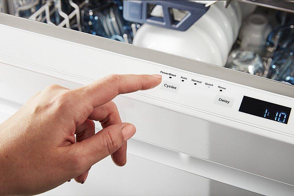 Alt View 17. Maytag - Top Control Built-In Dishwasher with Stainless Steel Tub, Dual Power Filtration, 3rd Rack, 47dBA - White.