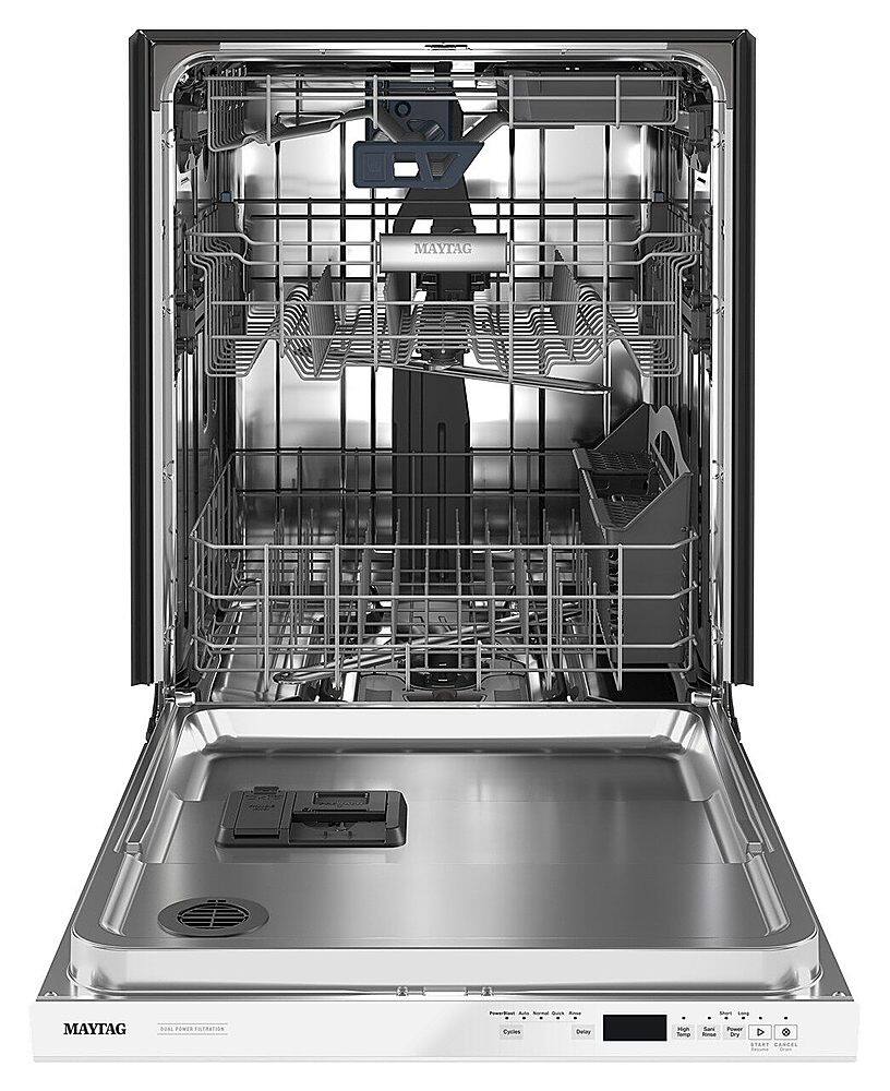 Alt View 1. Maytag - Top Control Built-In Dishwasher with Stainless Steel Tub, Dual Power Filtration, 3rd Rack, 47dBA - White.