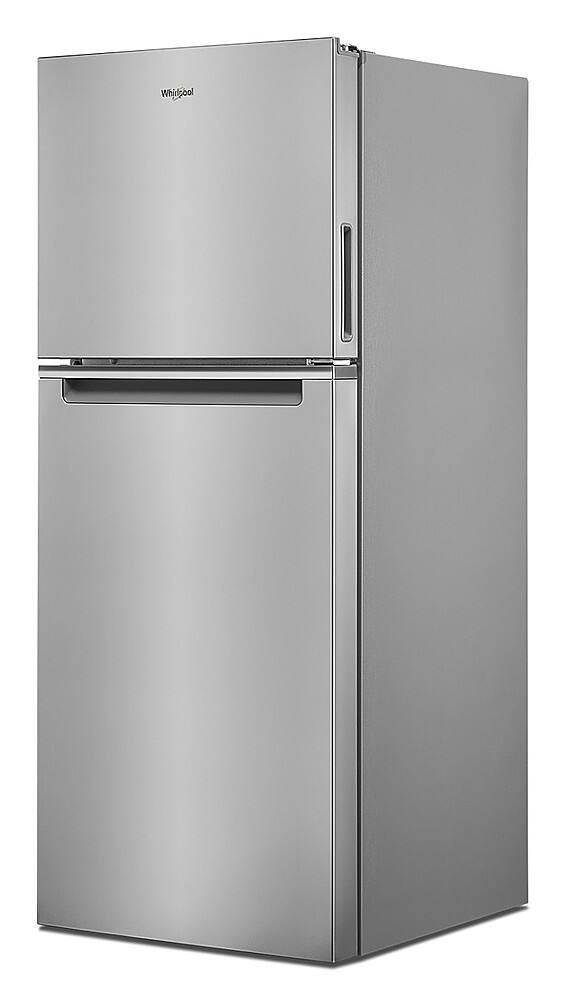 Angle. Whirlpool - 11.6 Cu. Ft. Top-Freezer Counter-Depth Refrigerator with Infinity Slide Shelf - Fingerprint Resistant Stainless Finish.