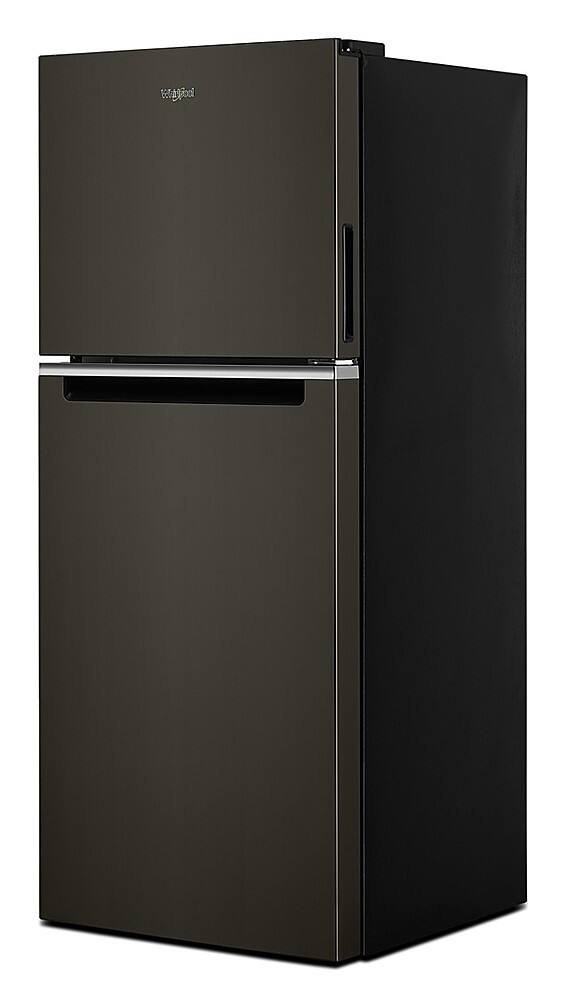 Angle. Whirlpool - 11.6 Cu. Ft. Top-Freezer Counter-Depth Refrigerator with Infinity Slide Shelf - Fingerprint Resistant Black Stainless.
