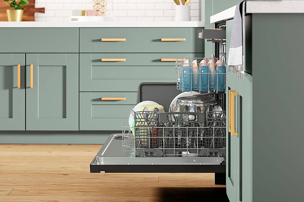 Alt View 15. Whirlpool - 24" Top Control Built-In Dishwasher with Stainless Steel Tub, Large Capacity, 3rd Rack, 47 dBA - Black stainless steel.