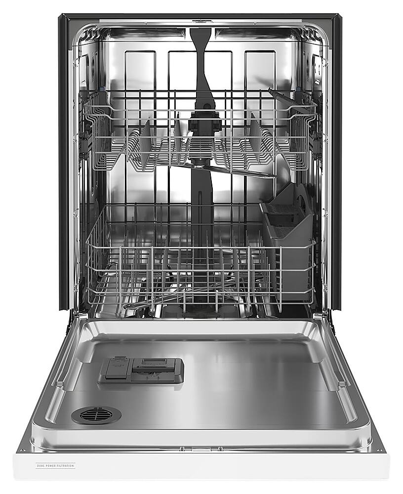 Angle. Maytag - 24" Front Control Built-In Stainless Steel Tub Dishwasher with Dual Power Filtration and 50 dBA - White.