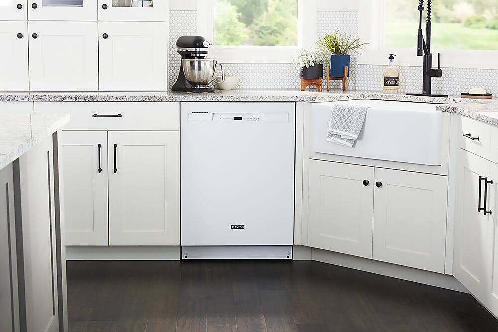Alt View 20. Maytag - 24" Front Control Built-In Dishwasher with Stainless Steel Tub, Dual Power Filtration, 50 dBA - White.