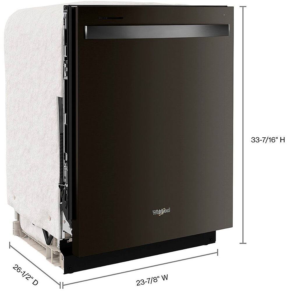 Alt View 13. Whirlpool - 24" Top Control Built-In Stainless Steel Tub Dishwasher with 3rd Rack and 47 dBA - Black stainless steel.