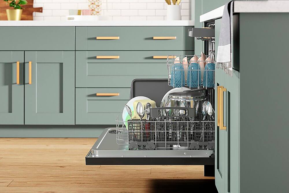 Alt View 16. Whirlpool - 24" Top Control Built-In Stainless Steel Tub Dishwasher with 3rd Rack and 47 dBA - Black stainless steel.