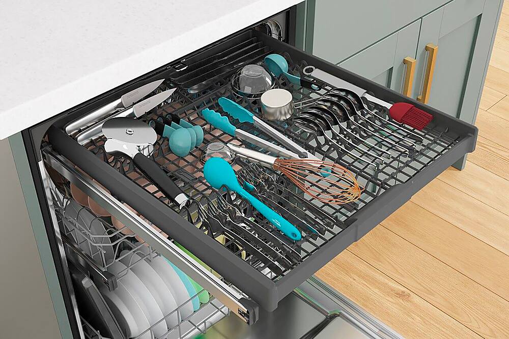 Alt View 18. Whirlpool - 24" Top Control Built-In Stainless Steel Tub Dishwasher with 3rd Rack and 47 dBA - Black stainless steel.