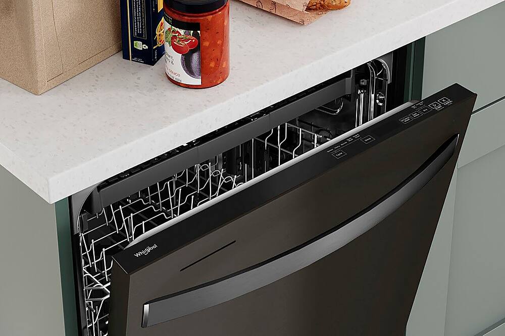 Alt View 20. Whirlpool - 24" Top Control Built-In Stainless Steel Tub Dishwasher with 3rd Rack and 47 dBA - Black stainless steel.