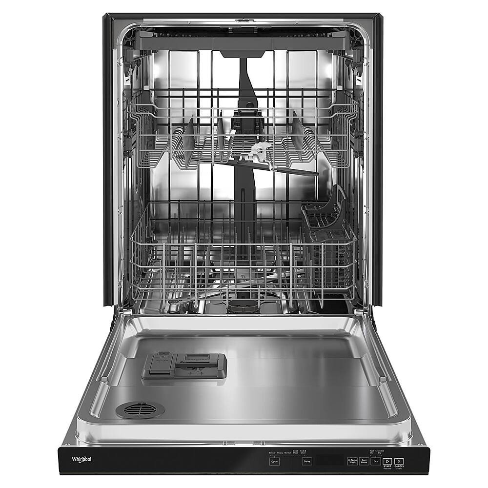 Angle. Whirlpool - 24" Top Control Built-In Stainless Steel Tub Dishwasher with 3rd Rack, FingerPrint Resistant, and 47 dBA - Stainless Steel.