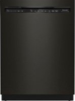 KitchenAid - 24" Front Control Built-In Dishwasher with Stainless Steel Tub, PrintShield Finish, 3rd Rack, 39 dBA - Black Stainless Steel - Front_Zoom