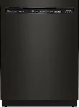 KitchenAid - 24" Front Control Built-In Stainless Steel Tub Dishwasher with 3rd Rack, 30+ Total Wash Jets, 39 dBA - Black Stainless Steel