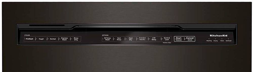 Alt View 15. KitchenAid - 24" Front Control Built-In Dishwasher with Stainless Steel Tub, PrintShield Finish, 3rd Rack, 39 dBA - Black stainless steel.