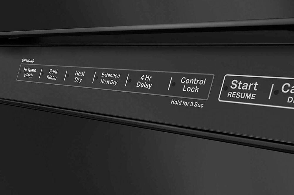 Alt View 18. KitchenAid - 24" Front Control Built-In Dishwasher with Stainless Steel Tub, PrintShield Finish, 3rd Rack, 39 dBA - Black stainless steel.