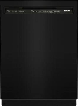 KitchenAid - 24" Front Control Built-In Dishwasher with Stainless Steel Tub, ProWash Cycle, 3rd Rack, 39 dBA - Black