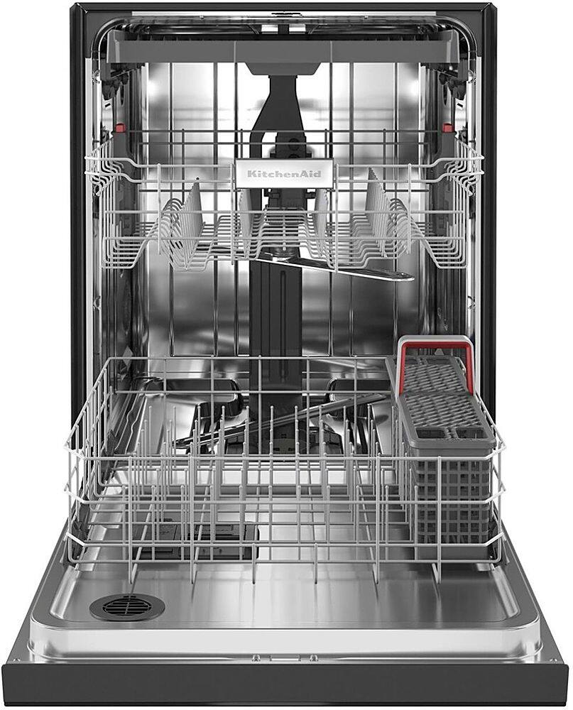 Alt View 12. KitchenAid - 24" Front Control Built-In Dishwasher with Stainless Steel Tub, ProWash Cycle, 3rd Rack, 39 dBA - Black.