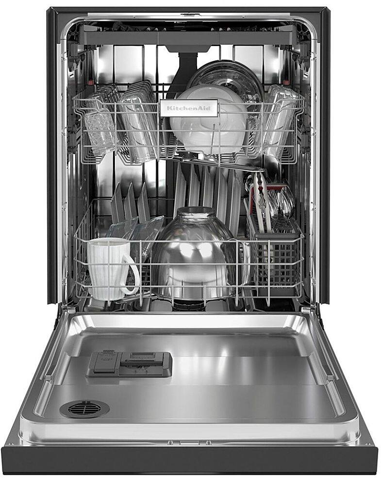 Alt View 14. KitchenAid - 24" Front Control Built-In Dishwasher with Stainless Steel Tub, ProWash Cycle, 3rd Rack, 39 dBA - Black.