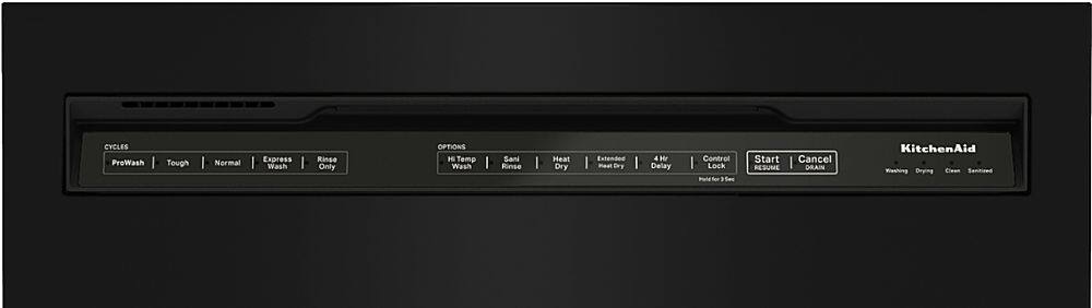 Alt View 15. KitchenAid - 24" Front Control Built-In Dishwasher with Stainless Steel Tub, ProWash Cycle, 3rd Rack, 39 dBA - Black.