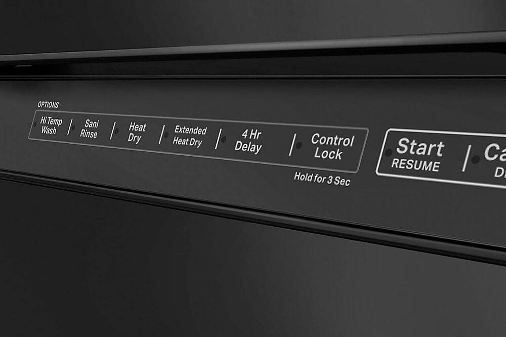 Alt View 18. KitchenAid - 24" Front Control Built-In Dishwasher with Stainless Steel Tub, ProWash Cycle, 3rd Rack, 39 dBA - Black.