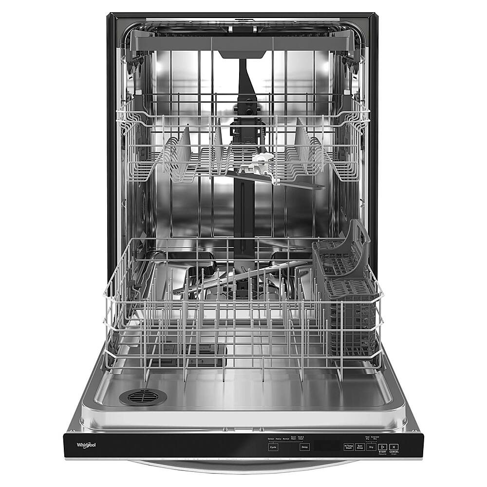 Angle. Whirlpool - 24" Top Control Built-In Stainless Steel Tub Dishwasher with 3rd Rack and 47 dBA - Stainless Steel.