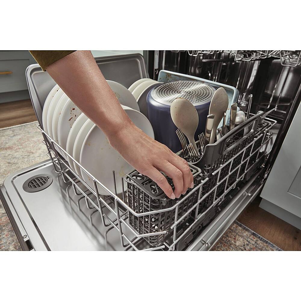 Alt View 14. Whirlpool - 24" Top Control Built-In Stainless Steel Tub Dishwasher with 3rd Rack and 47 dBA - Stainless Steel.