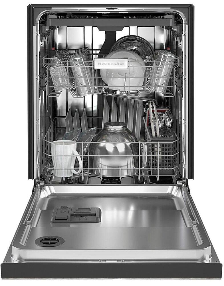 Alt View 12. KitchenAid - 24" Front Control Built-In Dishwasher with Stainless Steel Tub, PrintShield Finish, 3rd Rack, 39 dBA - Stainless Steel.