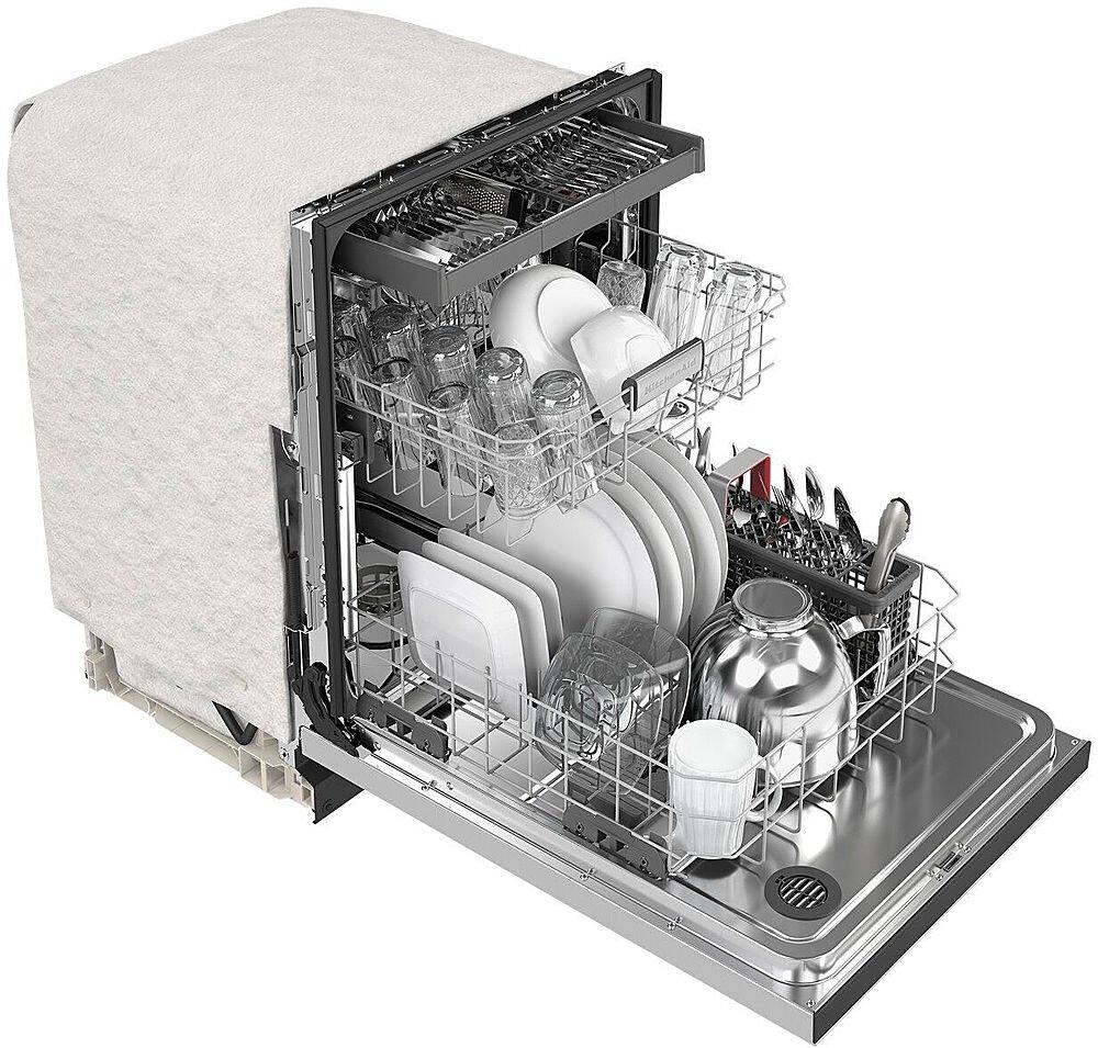 Alt View 13. KitchenAid - 24" Front Control Built-In Dishwasher with Stainless Steel Tub, PrintShield Finish, 3rd Rack, 39 dBA - Stainless Steel.