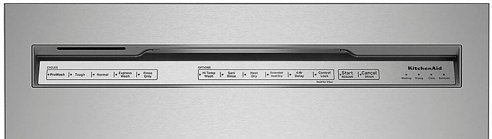 Alt View 14. KitchenAid - 24" Front Control Built-In Dishwasher with Stainless Steel Tub, PrintShield Finish, 3rd Rack, 39 dBA - Stainless Steel.