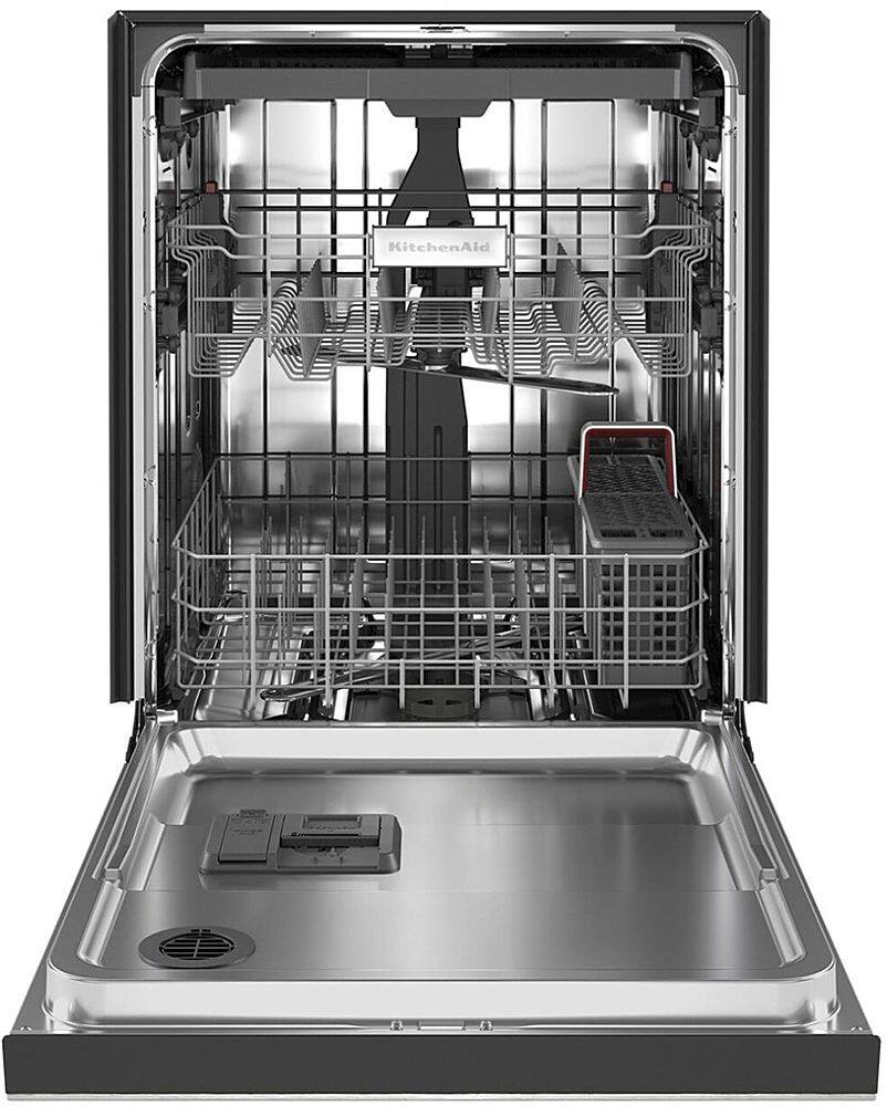 Alt View 1. KitchenAid - 24" Front Control Built-In Dishwasher with Stainless Steel Tub, PrintShield Finish, 3rd Rack, 39 dBA - Stainless Steel.