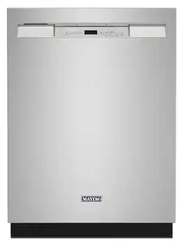 Maytag - 24" Front Control Built-In Tub Dishwasher with Dual Power Filtration and 50 dBA - Stainless Steel