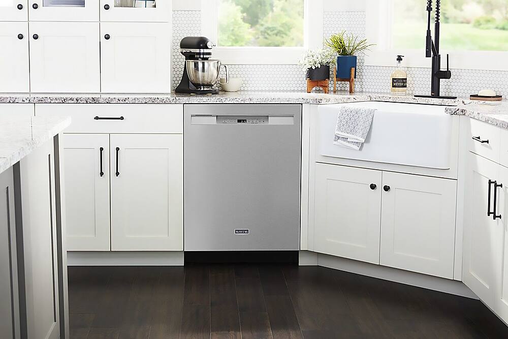 Alt View 25. Maytag - 24" Front Control Built-In Dishwasher with Stainless Steel Tub, Dual Power Filtration, 50 dBA - Stainless Steel.