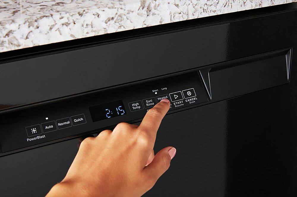 Alt View 22. Maytag - 24" Front Control Built-In Dishwasher with Stainless Steel Tub, Dual Power Filtration, 50 dBA - Black.