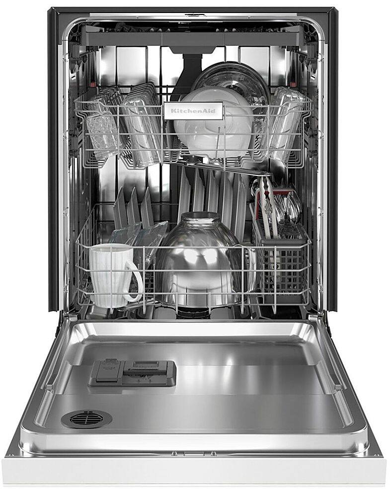 Alt View 1. KitchenAid - 24" Front Control Built-In Dishwasher with Stainless Steel Tub, ProWash Cycle, 3rd Rack, 39 dBA - White.