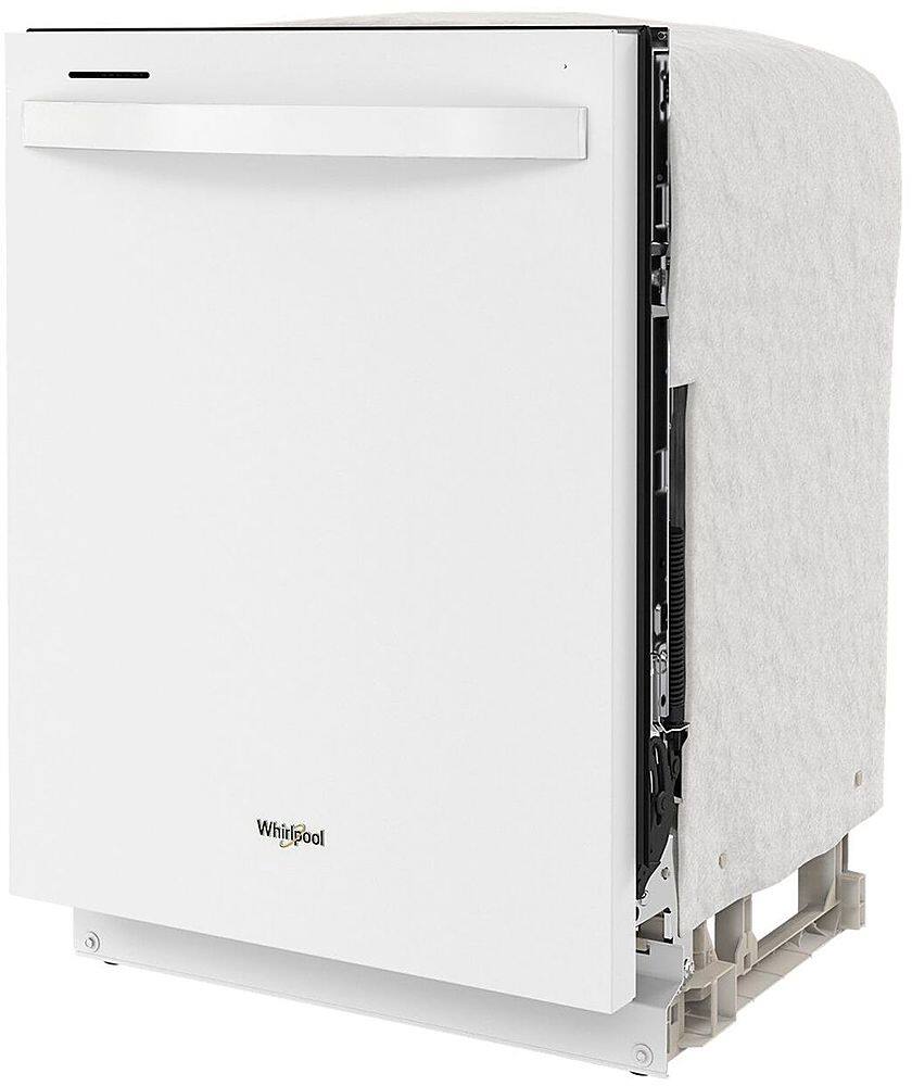 Angle. Whirlpool - 24" Top Control Built-In Dishwasher with Stainless Steel Tub, Large Capacity, 3rd Rack, 47 dBA - White.
