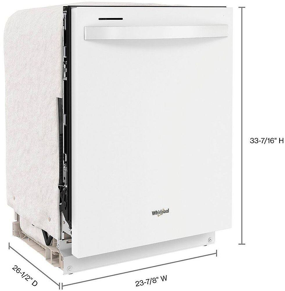 Alt View 13. Whirlpool - 24" Top Control Built-In Dishwasher with Stainless Steel Tub, Large Capacity, 3rd Rack, 47 dBA - White.